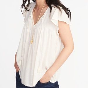 Old Navy Sleeveless Ruffle Trim Blouse XXL NWT